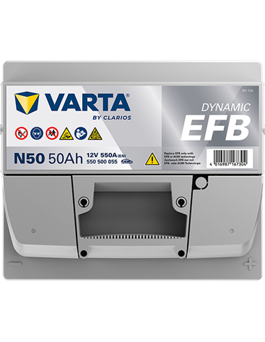 VARTA DYNAMIC EFB N50 12V 50Ah 550A - Borna Normala (dreapta +)
