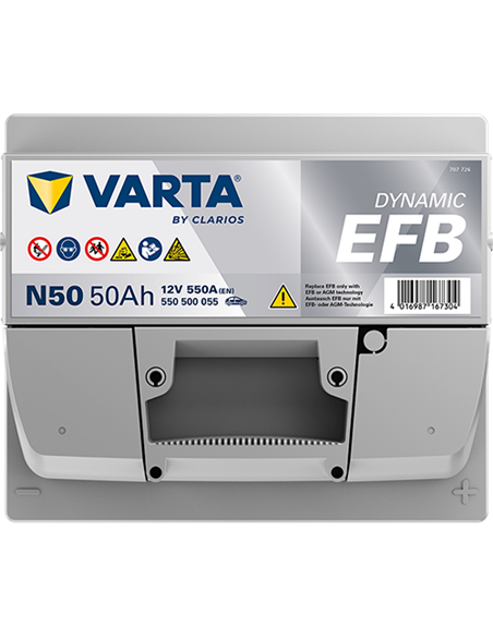 VARTA DYNAMIC EFB N50 12V 50Ah 550A - Borna Normala (dreapta +)