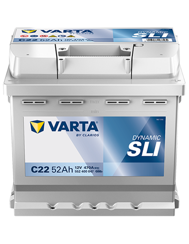 VARTA DYNAMIC SLI C22 12V 52Ah 470A - Borna Normala (dreapta +)