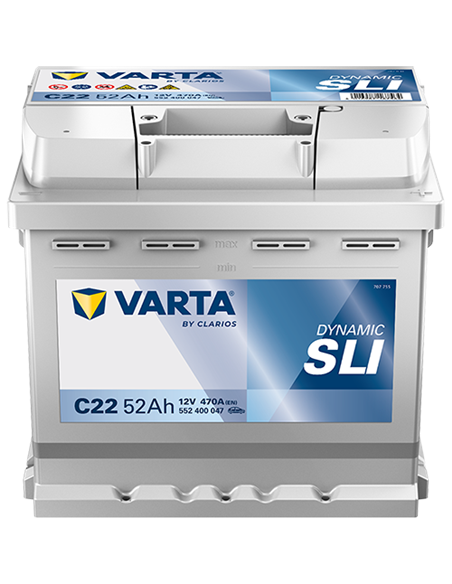 VARTA DYNAMIC SLI C22 12V 52Ah 470A - Borna Normala (dreapta +)