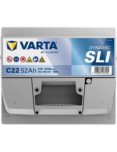 VARTA DYNAMIC SLI C22 12V 52Ah 470A - Borna Normala (dreapta +)
