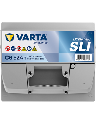 VARTA DYNAMIC SLI C6 12V 52Ah 520A - Borna Normala (dreapta +)