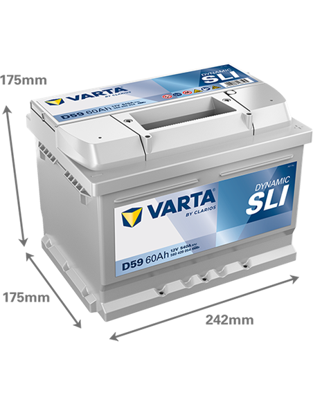 VARTA DYNAMIC SLI D59 12V 60Ah 540A - Borna Normala (dreapta +)