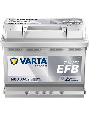 VARTA DYNAMIC EFB N60 12V 60Ah 640A - Borna Normala (dreapta +)