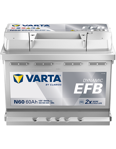 VARTA DYNAMIC EFB N60 12V 60Ah 640A - Borna Normala (dreapta +)