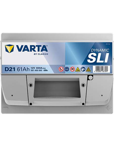 VARTA DYNAMIC SLI D21 12V 61Ah 600A - Borna Normala (dreapta +)