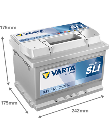 VARTA DYNAMIC SLI D21 12V 61Ah 600A - Borna Normala (dreapta +)