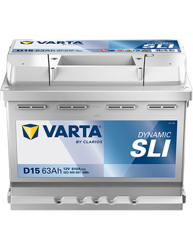 VARTA DYNAMIC SLI D15 12V 63Ah 610A - Borna Normala (dreapta +)