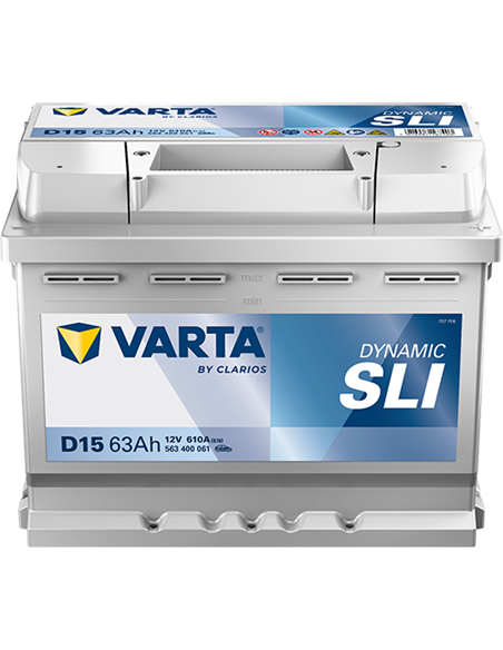 VARTA DYNAMIC SLI D15 12V 63Ah 610A - Borna Normala (dreapta +)