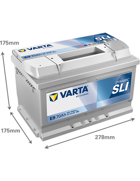 VARTA DYNAMIC SLI E9 12V 70Ah 640A - Borna Normala (dreapta +)