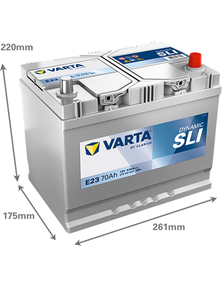 VARTA DYNAMIC SLI 23 12V 70Ah 630A - Borna Normala (dreapta +)
