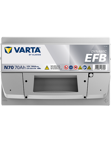 VARTA DYNAMIC EFB N70 12V 70Ah 760A - Borna Normala (dreapta +)