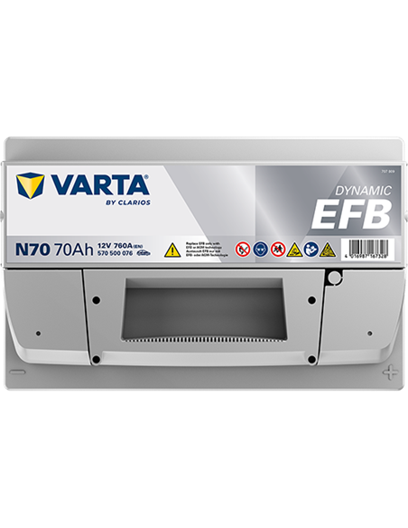 VARTA DYNAMIC EFB N70 12V 70Ah 760A - Borna Normala (dreapta +)