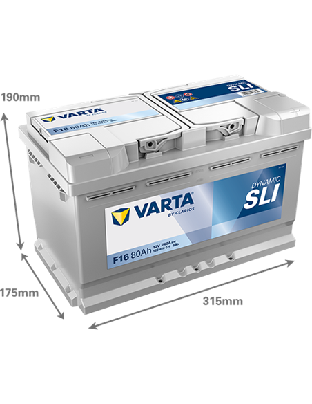 VARTA DYNAMIC SLI F16 12V 80Ah 740A - Borna Normala (dreapta +)