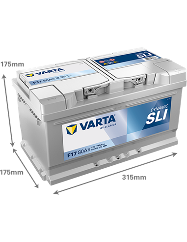 VARTA DYNAMIC SLI F17 12V 80Ah 740A - Borna Normala (dreapta +)