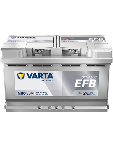 VARTA DYNAMIC EFB N80 12V 80Ah 800A - Borna Normala (dreapta +)