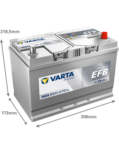 VARTA DYNAMIC EFB N85 12V 85Ah 800A - Borna Normala (dreapta +)