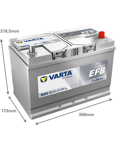 VARTA DYNAMIC EFB N85 12V 85Ah 800A - Borna Normala (dreapta +)