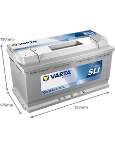 VARTA DYNAMIC SLI G3 12V 95Ah 800A - Borna Normala (dreapta +) 2
