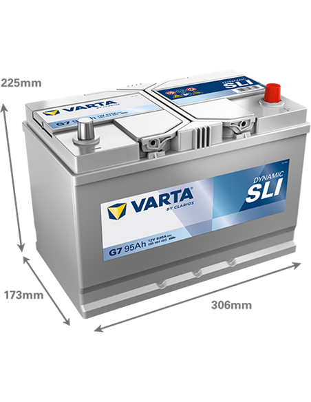 VARTA DYNAMIC SLI G7 12V 95Ah 830A - Borna Normala (dreapta +)