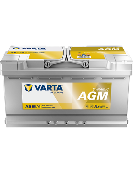 VARTA DYNAMIC AGM START-STOP A5 12V 95Ah 850A - Borna Normala (dreapta +)