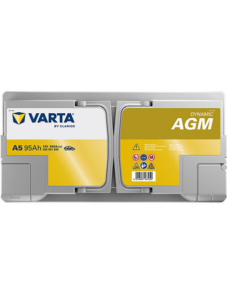 VARTA DYNAMIC AGM START-STOP A5 12V 95Ah 850A - Borna Normala (dreapta +)