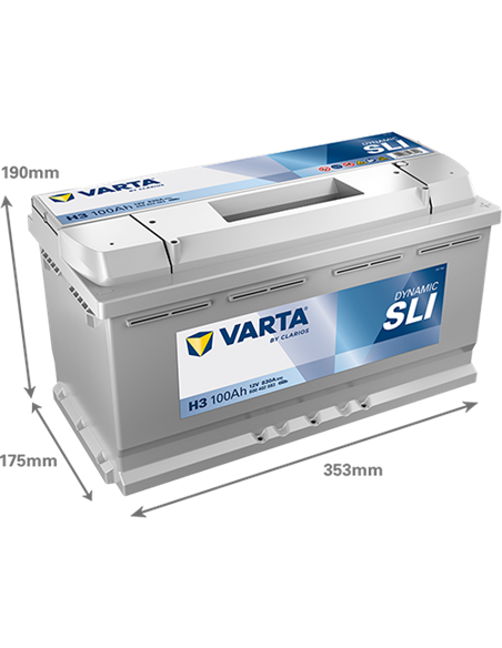 VARTA DYNAMIC SLI H3 12V 100Ah 830A - Borna Normala (dreapta +)