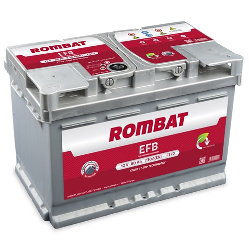 ROMBAT EFB START-STOP 12V 80Ah 730A - Borna Normala (dreapta +)