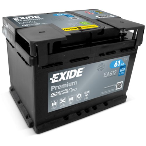 EXIDE PREMIUM 12V 61Ah 600A - Borna Normala (dreapta +)