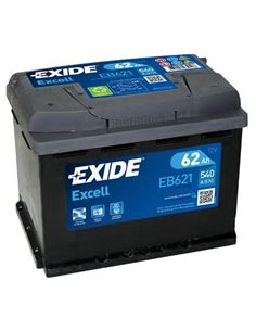 EXIDE EXCELL 12V 62Ah 540A - Borna Inversa (stanga +)
