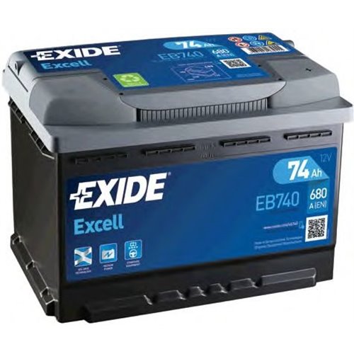 EXIDE EXCELL 12V 74Ah 680A - Borna Normala (dreapta +)