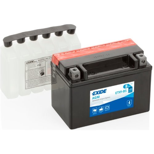 EXIDE AGM - moto START-STOP 12V 8Ah 120A - Borna Inversa (stanga +)