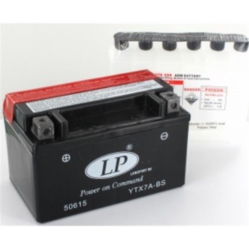 LANDPORT AGM - moto - Power on Command START-STOP 12V 6Ah - Borna Inversa (stanga +)