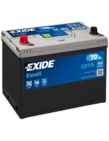 EXIDE EXCELL ASIA 12V 70Ah 540A - Borna Inversa (stanga +)