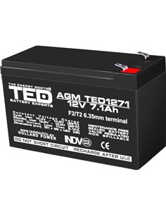 TED F2 AGM VRLA 12V 7.1Ah