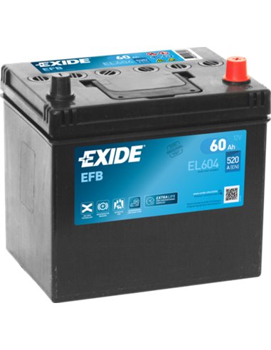 EXIDE START-STOP EFB 12V 60Ah 520A - Borna Normala (dreapta +)