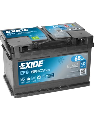 EXIDE START-STOP EFB 12V 65Ah 650A - Borna Normala (dreapta +)