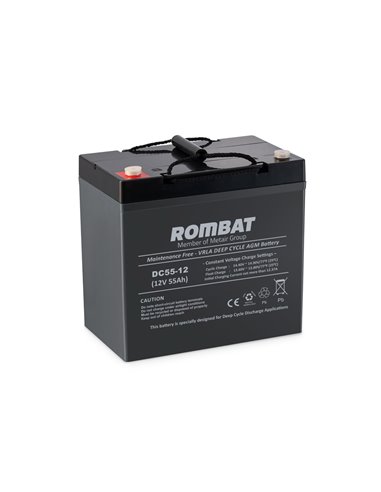 ROMBAT STATIONARA AGM 12V 55Ah - Borna Inversa (stanga +)