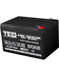 TED AGM VRLA F2 12V 12.5Ah