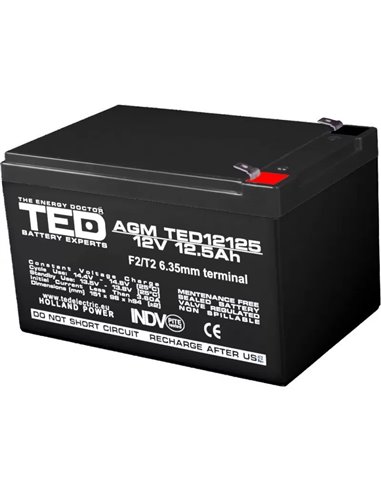 TED AGM VRLA F2 12V 12.5Ah