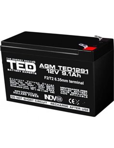 TED AGM VRLA F2 12V 9.1Ah