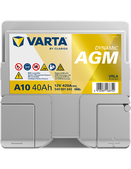 VARTA DYNAMIC AGM A10 12V 40Ah 420A - Borna Normala (dreapta +)