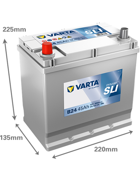 VARTA DYNAMIC SLI B24 12V 45Ah 300A - Borna Inversa (stanga +)